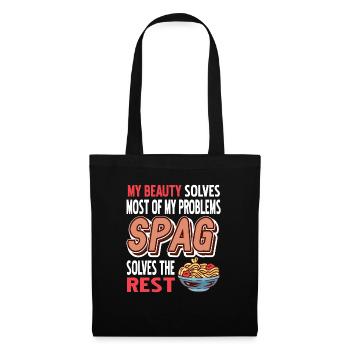 Spag résout le reste de mes problèmes T-Shirt amusant - Sac en tissu - noir - Devant