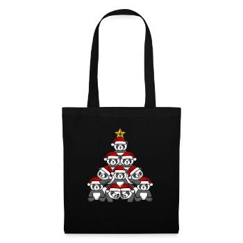 Arbre de Noël Panda - Sac en tissu - noir - Devant