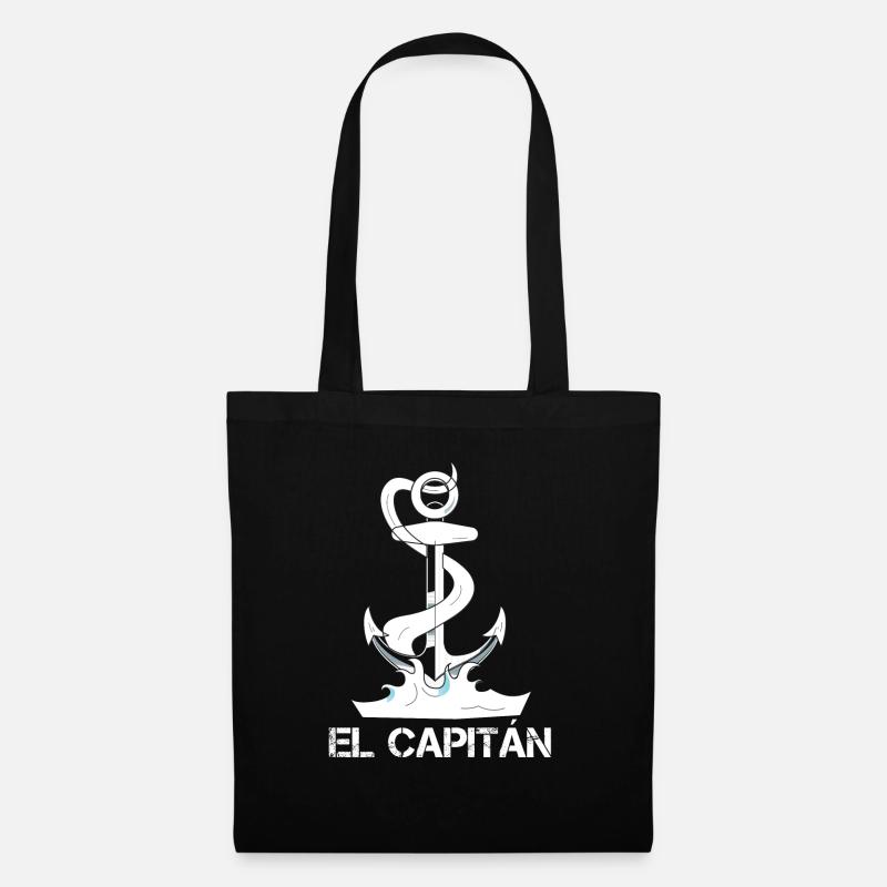 El Capitan Captain Capitán Bootsanker Segeldesign - Stoffbeutel - Schwarz