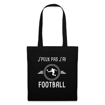 football je peux pas j'ai football sport - Sac en tissu - noir - Devant