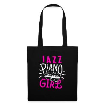 Jazz Piano Girl Cool Retro Jazz Music Lover - Tote Bag - black - Front