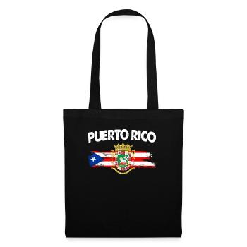 Puerto Rico Boricua Flag Coat of Arms - Tote Bag - black - Front