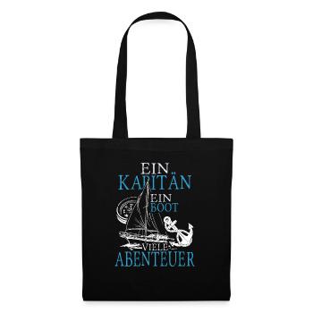 Ein kapitän ein boot viele abenteuer - Stoffbeutel - Schwarz - Vorne