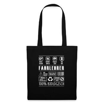 Fahrlehrer Beruf Spruch lustig Fahrschule - Stoffbeutel - Schwarz - Vorne