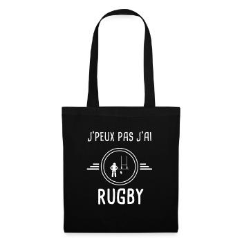 rugby je peux pas j'ai rugby sport rugbyman - Sac en tissu - noir - Devant