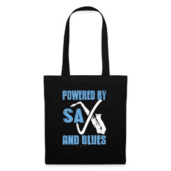 Powered By SAX And Blues Cool Retro Designs - Tote Bag - black - Front
