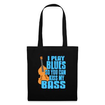 I Play Blues So You Can Kiss My Bass Retro Funny - Tote Bag - black - Front