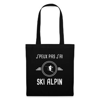 ski alpin je peux pas j'ai ski alpin skieur - Sac en tissu - noir - Devant