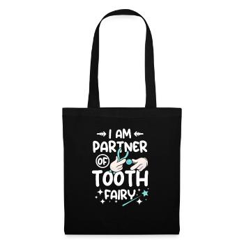 Je suis partenaire de la fée des dents - Sac en tissu - noir - Devant