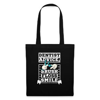 Conseils du dentiste brosse à fil dentaire sourire - Sac en tissu - noir - Devant