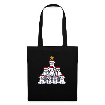 Arbre de Noël de l’ours polaire - Sac en tissu - noir - Devant