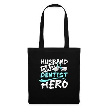 Mari papa dentiste héros - Sac en tissu - noir - Devant