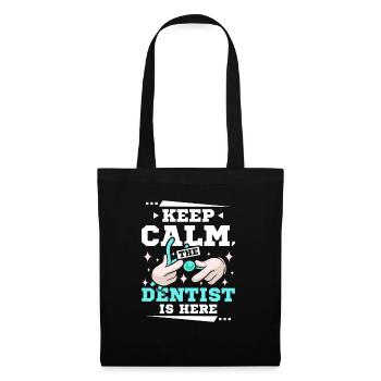 Restez calme le dentiste est ici - Sac en tissu - noir - Devant