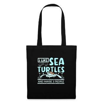 J’aime les tortues de mer et peut-être 3 personnes - Sac en tissu - noir - Devant