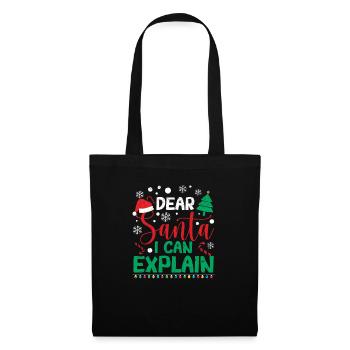 Lieber Weihnachtsmann ich kann erklären, lustige - Stoffbeutel - Schwarz - Vorne