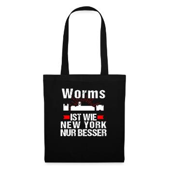 Worms Ist Wie New York Nur Besser - Stoffbeutel - Schwarz - Vorne