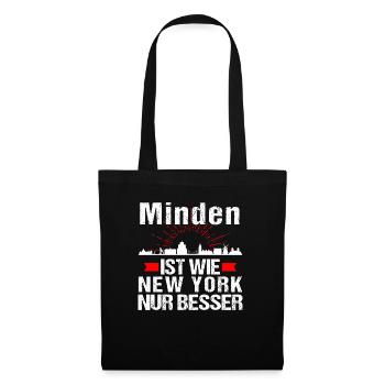 Minden Ist Wie New York Nur Besser - Stoffbeutel - Schwarz - Vorne