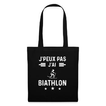 biathlète je peux pas j'ai biathlon - Sac en tissu - noir - Devant