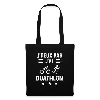 duathlète je peux pas j'ai duathlon sport - Sac en tissu - noir - Devant