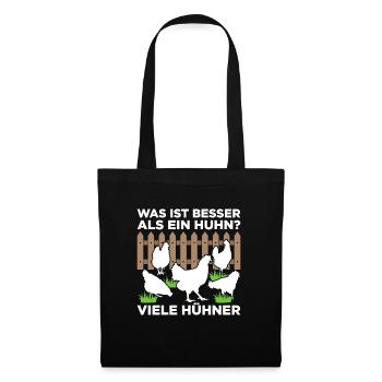 Was Ist Besser Als Ein Huhn? Viele Hühner - Stoffbeutel - Schwarz - Vorne