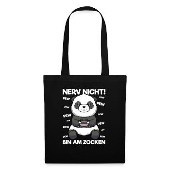 Nerv nicht bin am Zocken Gaming Panda - Stoffbeutel - Schwarz - Vorne