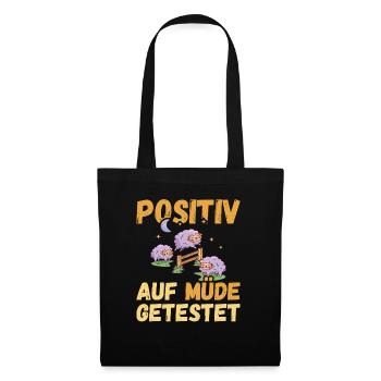 Positiv auf Müde getestet Schafe Fun - Stoffbeutel - Schwarz - Vorne