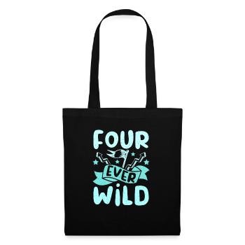 4th birthday four ever wild - Stoffbeutel - Schwarz - Vorne
