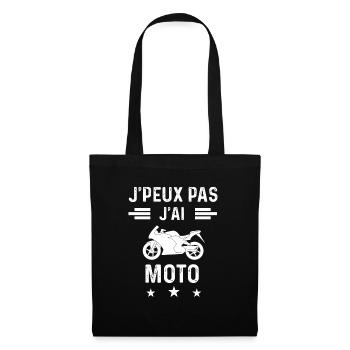 motard je peux pas j'ai moto motard - Sac en tissu - noir - Devant