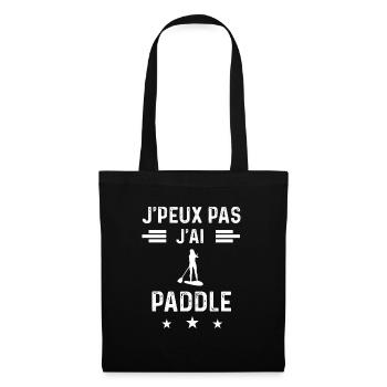 paddleuse je peux pas j'ai paddle femme - Sac en tissu - noir - Devant