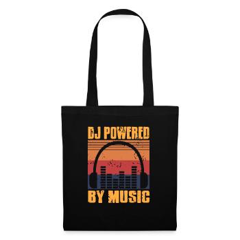 Retro Vintage DJ Powered By Music Cool DJ Designs - Tote Bag - black - Front