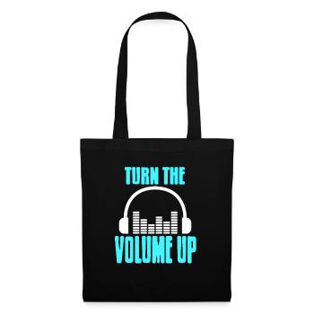Turn The Volume Up Cool Retro DJ Techno Lover - Tote Bag - black - Front