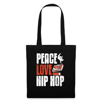 PEACE LOVE HIP HOP Cool Retro Vintage Designs - Tote Bag - black - Front