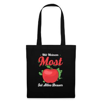 Mit Meinem Most Ist Alles Besser - Stoffbeutel - Schwarz - Vorne