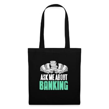 Posez-moi des questions sur banking Cool Retro Banker T-Shirt - Sac en tissu - noir - Devant