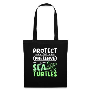 Protéger et préserver les tortues de mer - Sac en tissu - noir - Devant