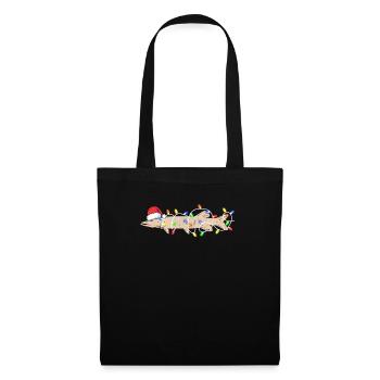 Ice Fishing Muskie Christmas Musky Funny Santa - Tote Bag - black - Front