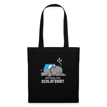 Offizielles Schlafshirt Schlafanzug Elefant Buch - Stoffbeutel - Schwarz - Vorne