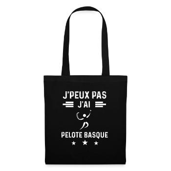 pelotari je peux pas j'ai pelote basque - Sac en tissu - noir - Devant