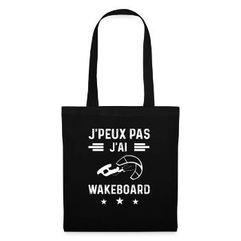 wakeboardeur je peux pas j'ai wakeboard wind surf - Sac en tissu - noir - Devant