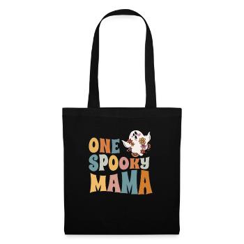 Mom One Spooky Mama Groovy Halloween Costume - Tote Bag - black - Front