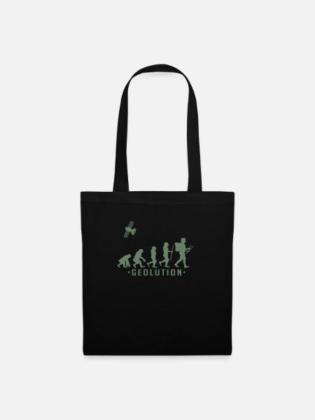 Geocaching evolution Shirt Geolution - Stoffbeutel - Schwarz