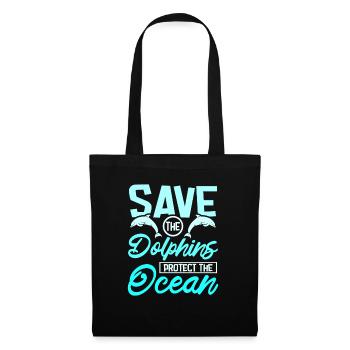 Save the dolphins protect the ocean - Tote Bag - black - Front