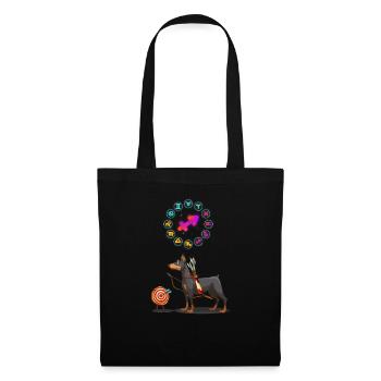 Drôle d’amoureux des chiens Horoscope Sagittaire Signe du zodiaque - Sac en tissu - noir - Devant