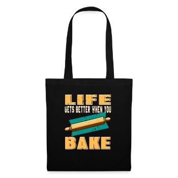 Life Gets Better When You Bake Cool Retro Baker - Tote Bag - black - Front