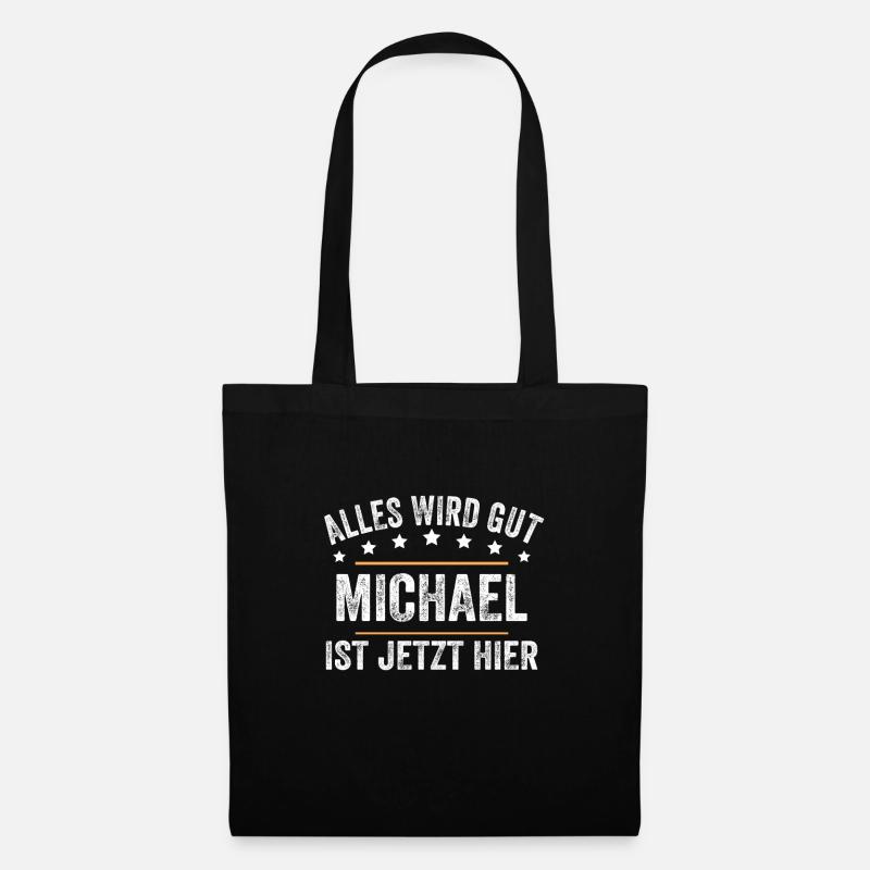 Michael Vorname Name Geburtstag - Stoffbeutel - Schwarz