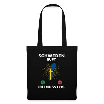 Schweden Ruft Ich Muss Los Geschenk - Stoffbeutel - Schwarz - Vorne