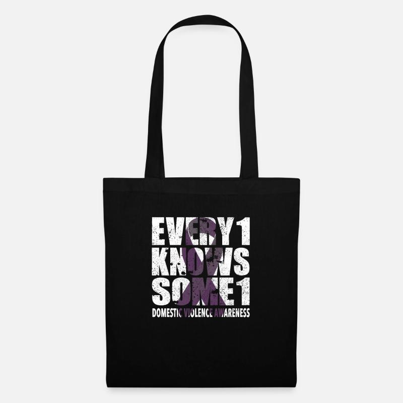 #Every1KnowsSome1 häuslicher Gewalt - Stoffbeutel - Schwarz