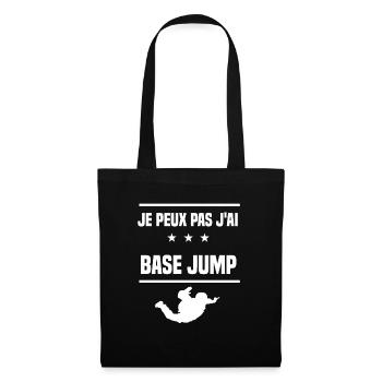 je peux pas j'ai base jump humour saut élastique - Sac en tissu - noir - Devant