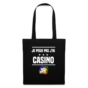 je peux pas j'ai casino humour jetons - Sac en tissu - noir - Devant
