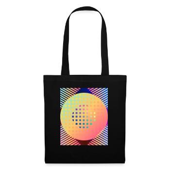 Moderne Kunst Grafik-Design 3 formen Linien Farben - Stoffbeutel - Schwarz - Vorne